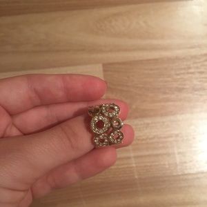 Gold ring with swarovski crystal rhinestones